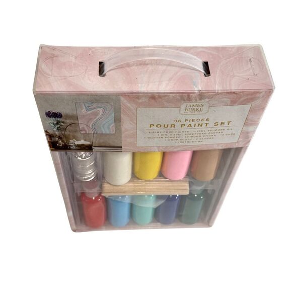James Burke Collection 36-Piece Pour Paint Set, Fluid Art - Picture 2 of 5